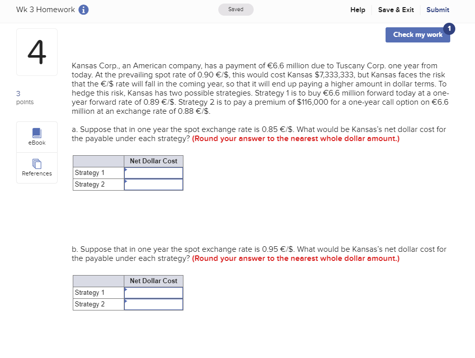 Solved WK 3 Homework A Saved Help Save & Exit Submit Check | Chegg.com