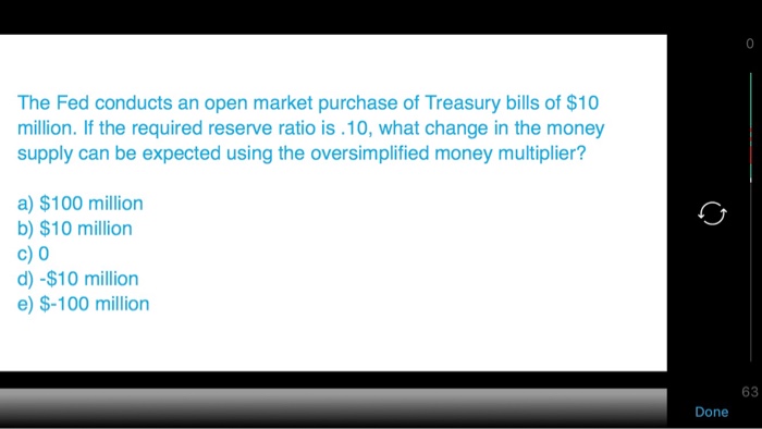 Solved 0 The Fed Conducts An Open Market Purchase Of Chegg