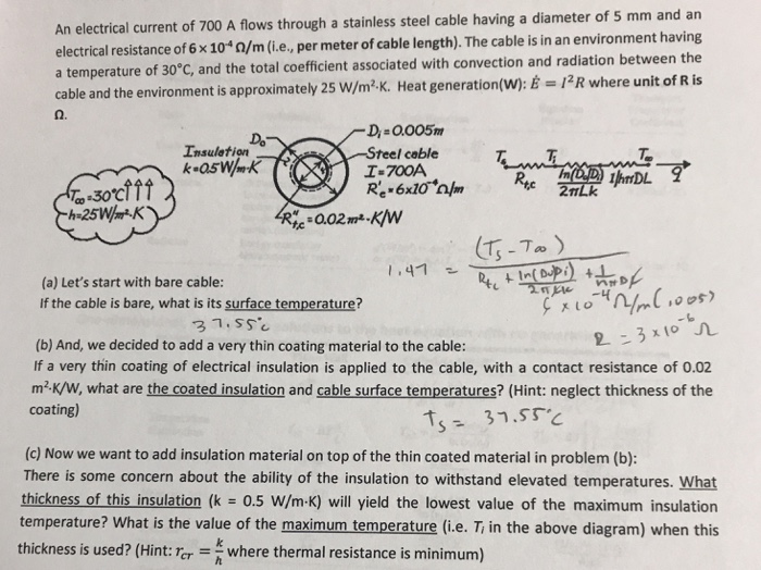 Solved An electrical current of 700 A flows through a