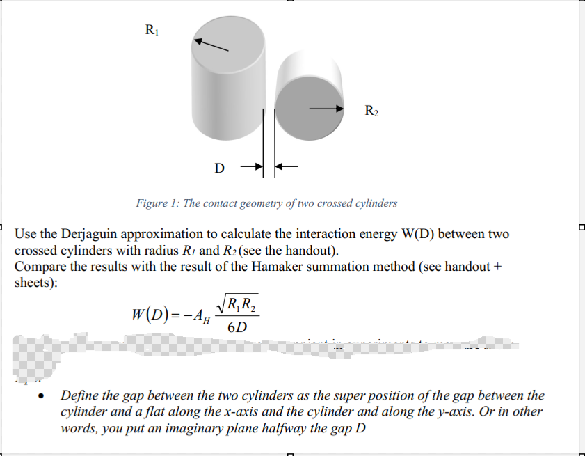 Solved Figure 1 The contact geometry of two crossed