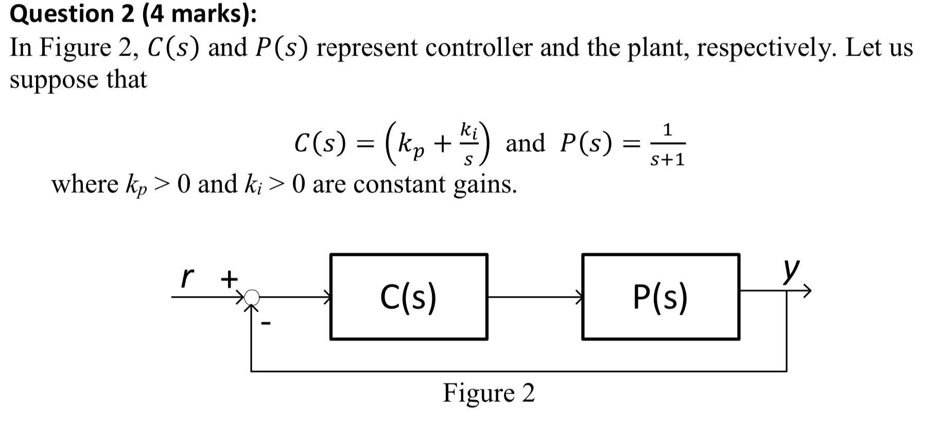 Solved Question 2 (4 marks): In Figure 2, C(s) and P(s) | Chegg.com