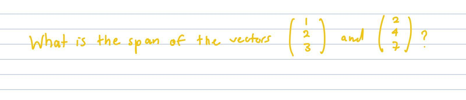 span of 2 vectors