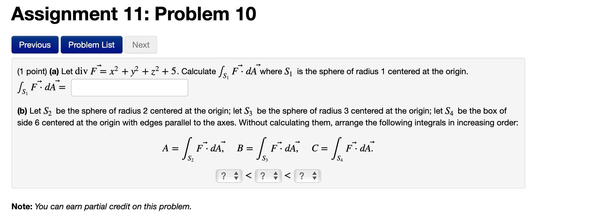 Solved Assignment 11: Problem 10 Previous Problem List Next | Chegg.com