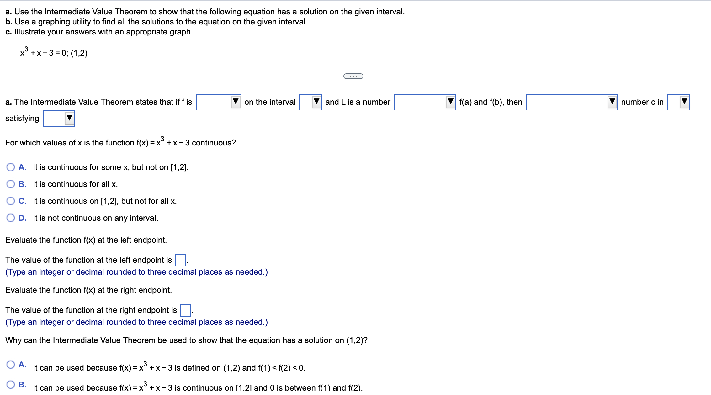 Solved a. Use the Intermediate Value Theorem to show that | Chegg.com