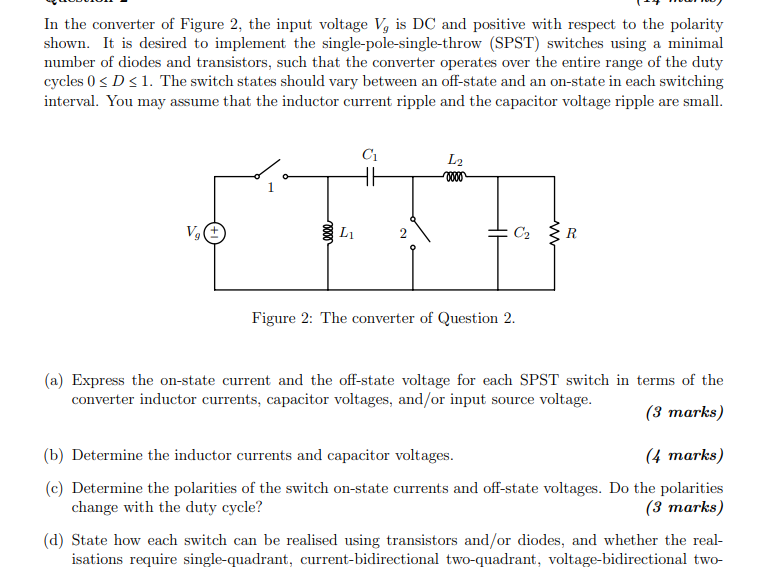 In the converter of Figure 2, the input voltage V, is | Chegg.com