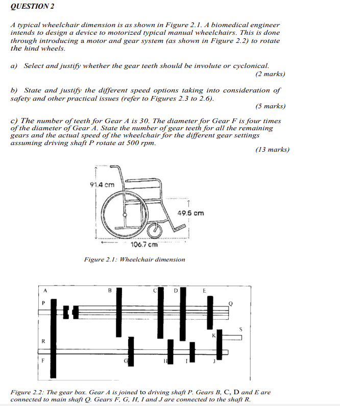 QUESTION 2 A Typical Wheelchair Dimension Is As Shown | Chegg.com