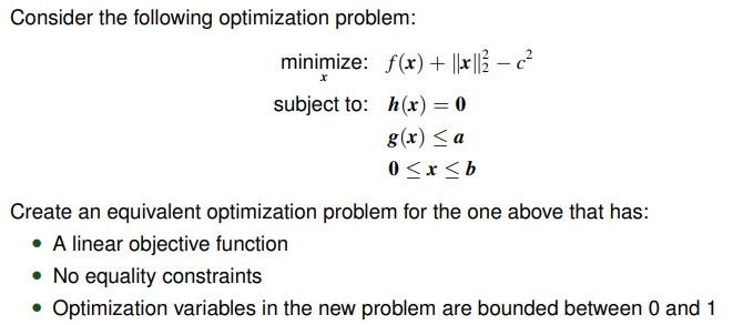 Consider the following optimization problem: | Chegg.com