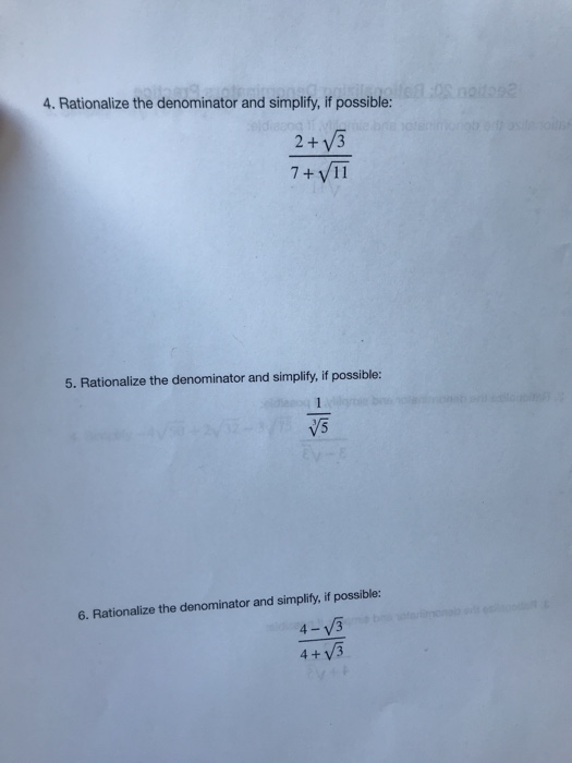 rationalize the denominator and simplify 5 2 3 7 4 3