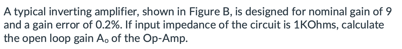 Solved A Typical Inverting Amplifier, Shown In Figure B, Is | Chegg.com