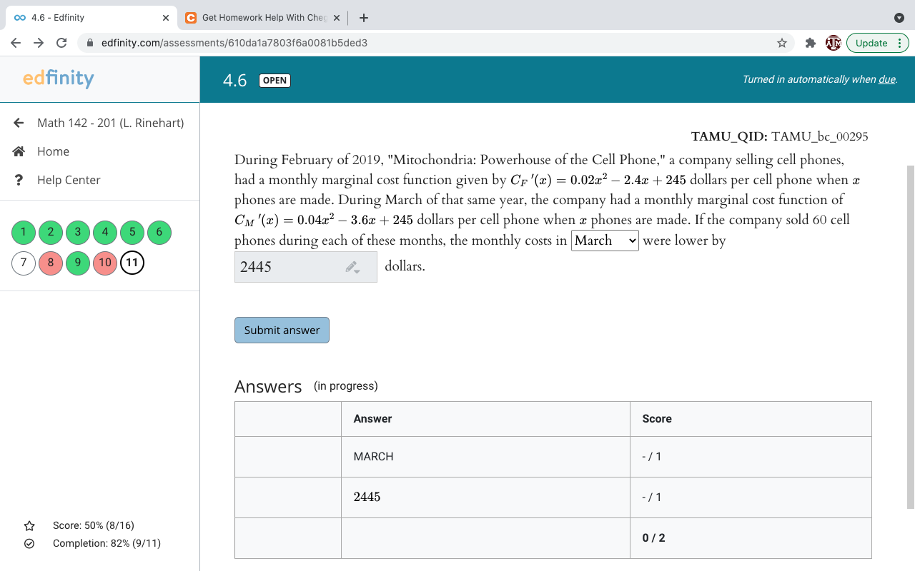 edfinity homework answers