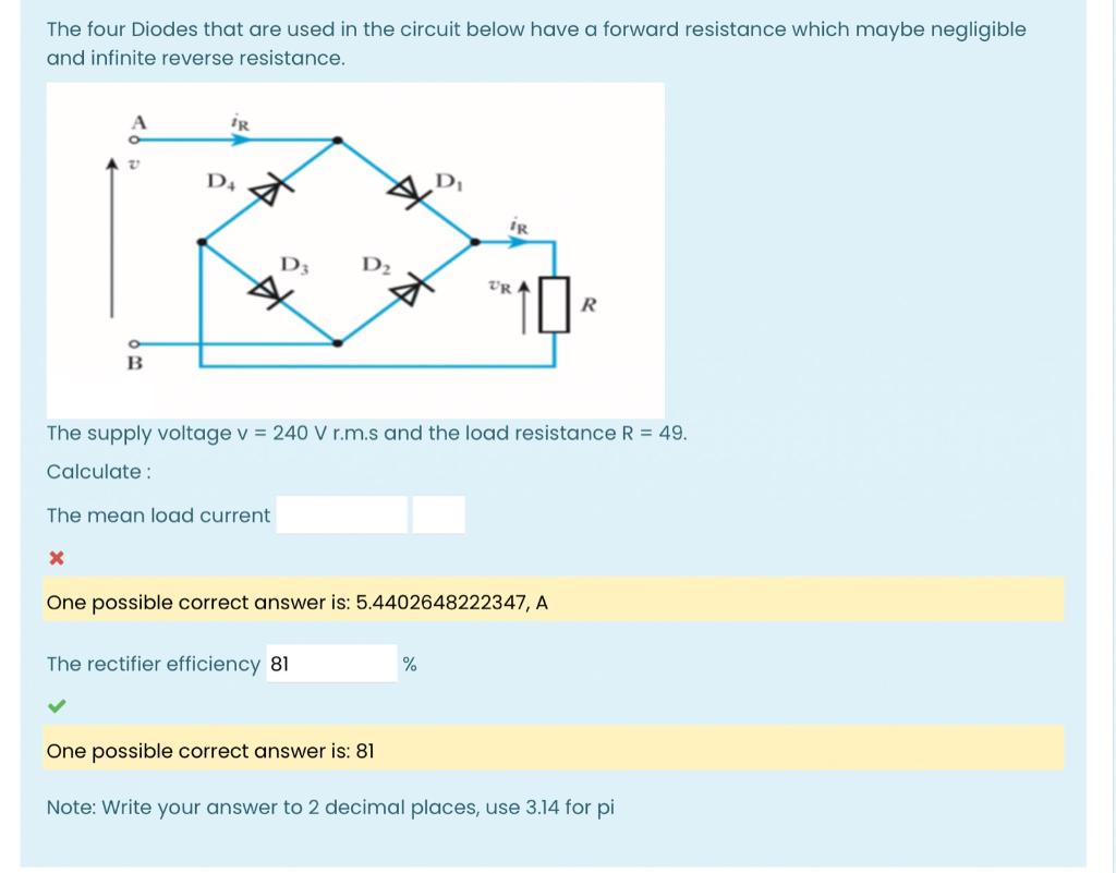 Solved The four Diodes that are used in the circuit below