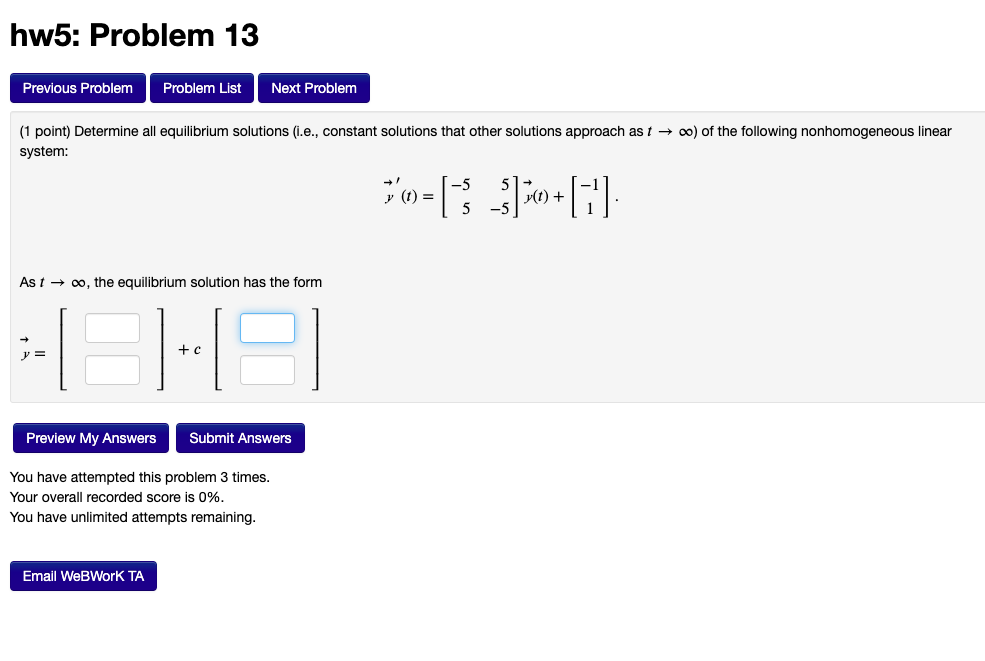 Solved hw5: Problem 13 Previous Problem Problem List Next | Chegg.com