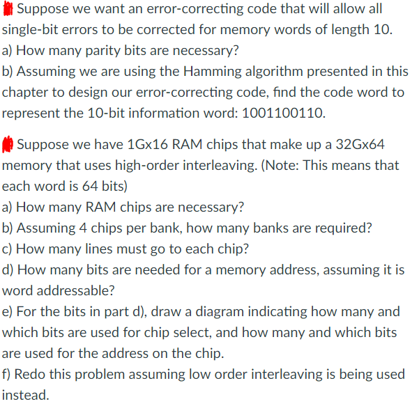 Solved Suppose we want an error-correcting code that will | Chegg.com