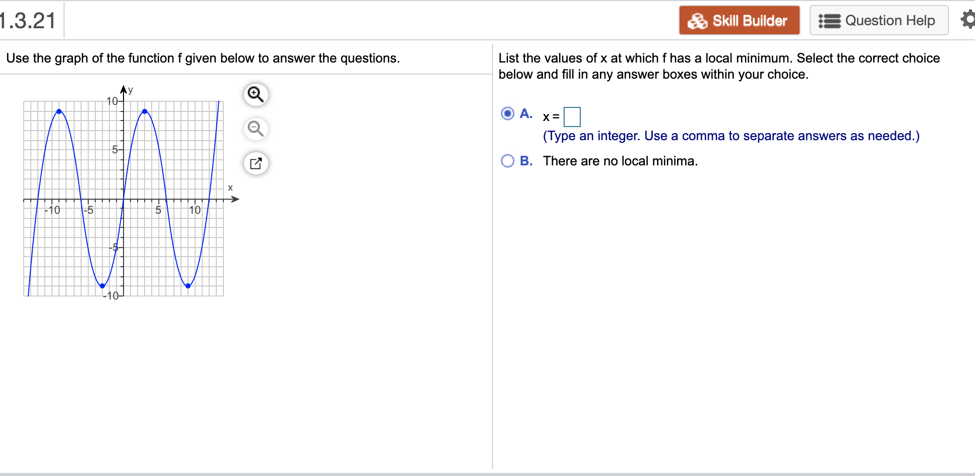 Solved 1.3.21 & Skill Builder Question Help Use the graph of | Chegg.com