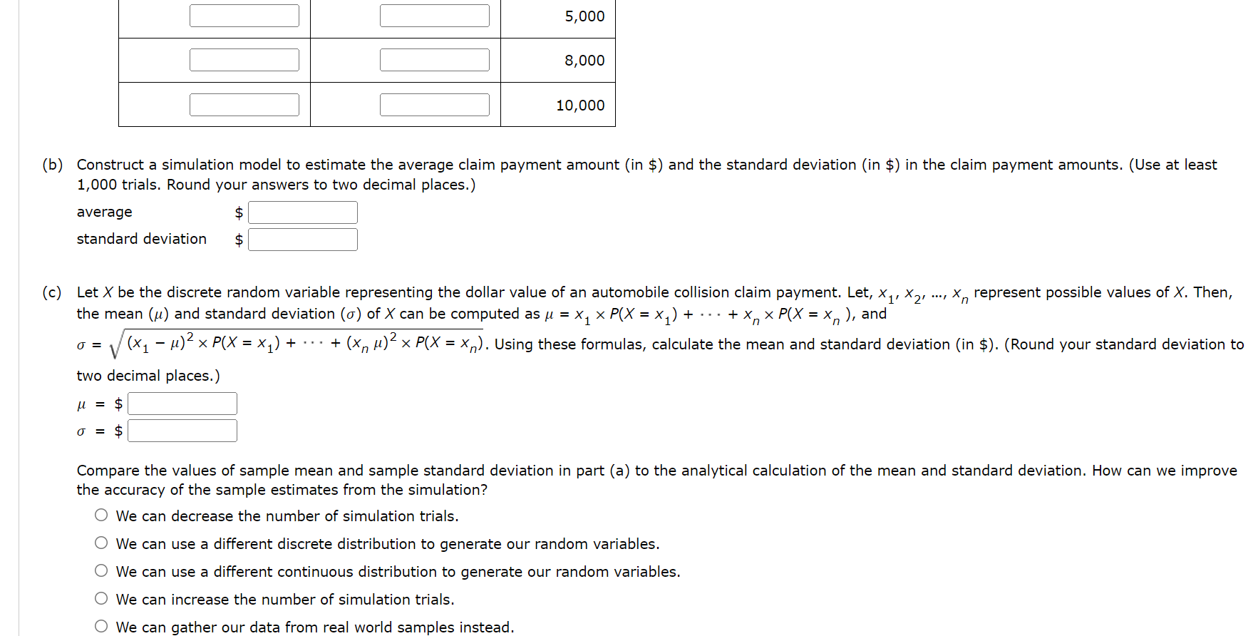 Solved (a) Set up a table of intervals of random numbers | Chegg.com