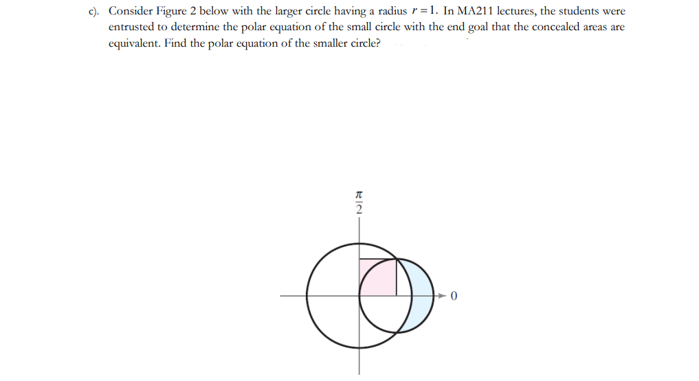 Solved c). Consider Figure 2 below with the larger circle | Chegg.com