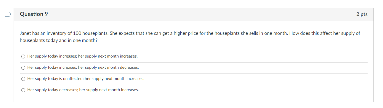 Solved Question 6 2 pts Which of the following would cause a | Chegg.com