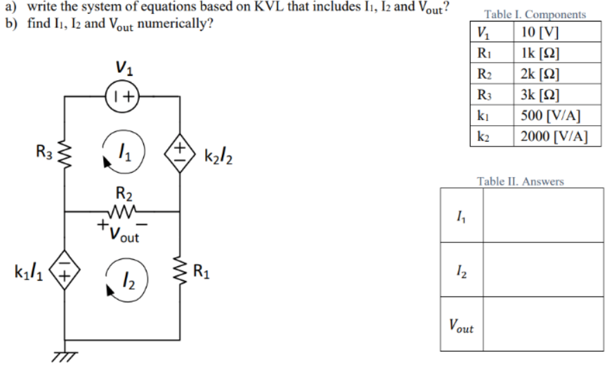 Solved a) write the system of equations based on KVL that | Chegg.com