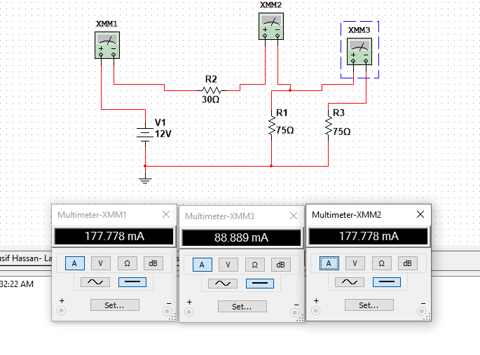 Solved XMM2 XMMI XMM3 1 pot + R2 3002 R1 R3 V1 12V $750 750 | Chegg.com