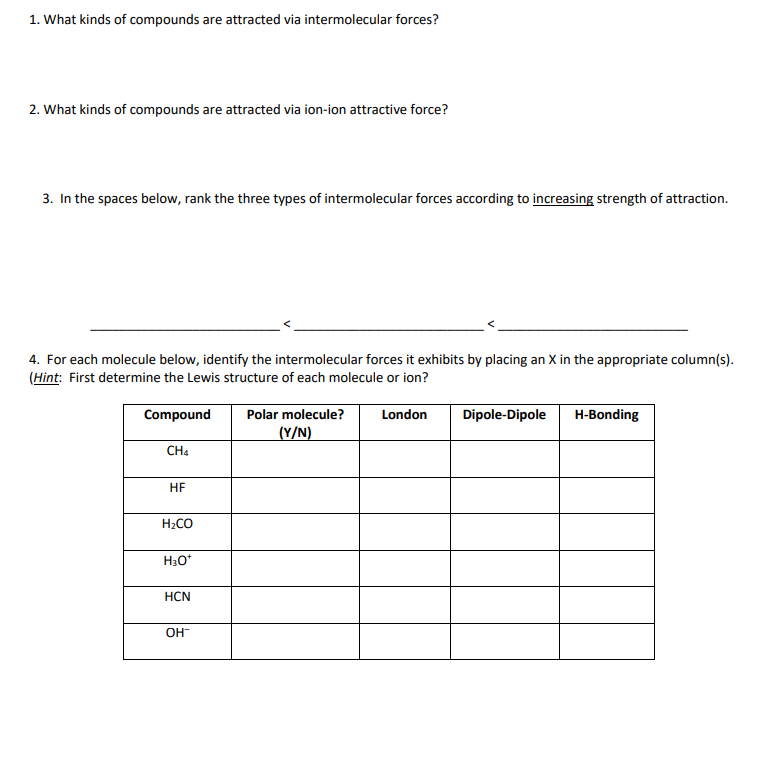 Solved 1. Classify each of the following bonds as either | Chegg.com