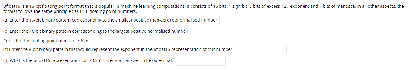 Solved Bfloat16 Is A 16-bit Floating Point Format That Is | Chegg.com