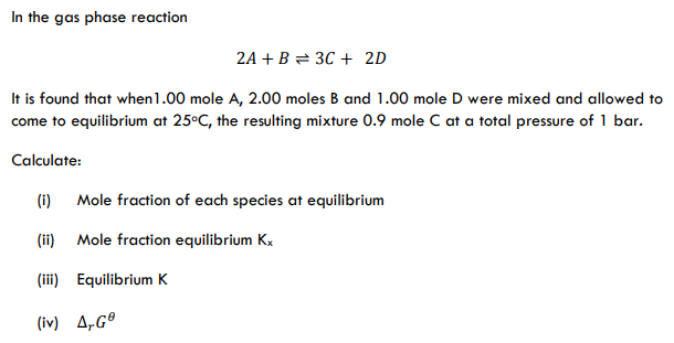 Solved In The Gas Phase Reaction 2A + B = 3C + 2D It Is | Chegg.com