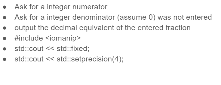 Solved Ask for a integer numerator Ask for a integer | Chegg.com