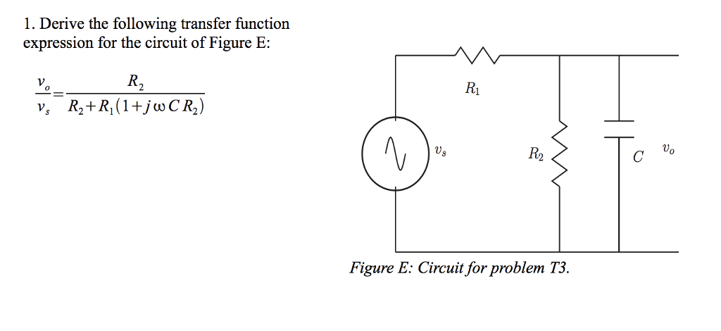 Solved 1. Derive the following transfer function expression | Chegg.com