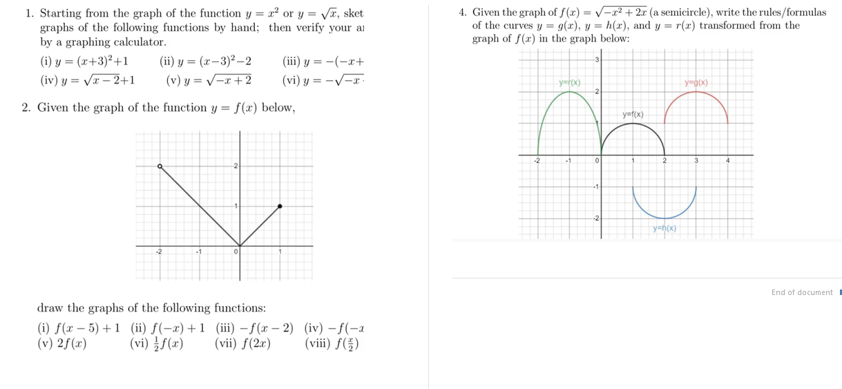 Solved 4 Given The Graph Of F X Sqrt X 2 2 X A Chegg Com