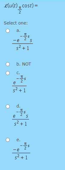 Solved L U T Cost Select One A Tc S 2 E S S 1 B Chegg Com