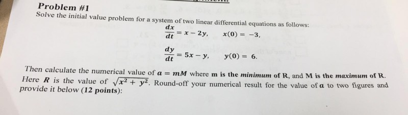Solved Problem #1 Solve the initial value problem for a | Chegg.com