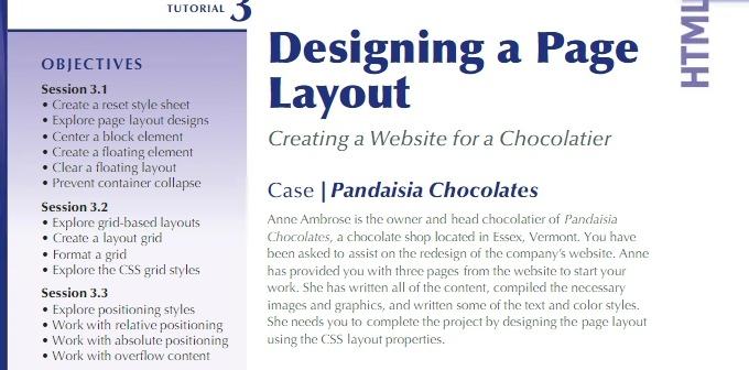 TUTORIAL 3 Designing a Page Layout HTML Creating a | Chegg.com