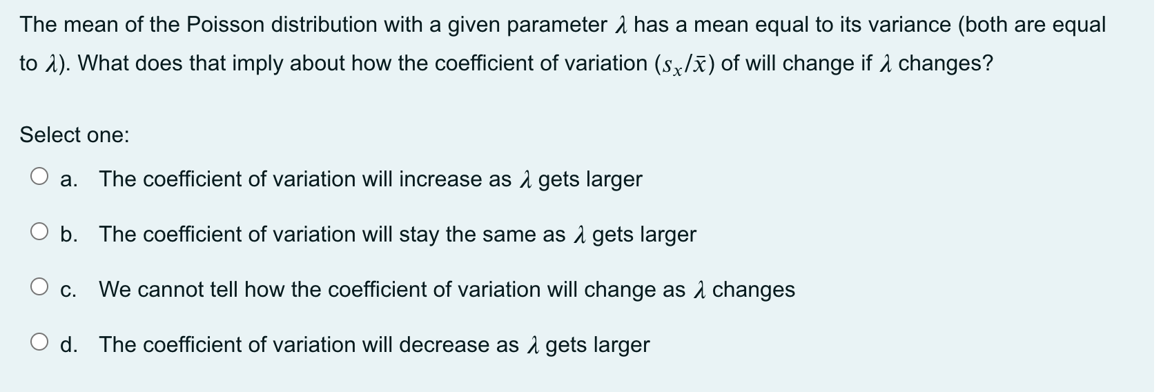prove mean and variance of poisson distribution are equal