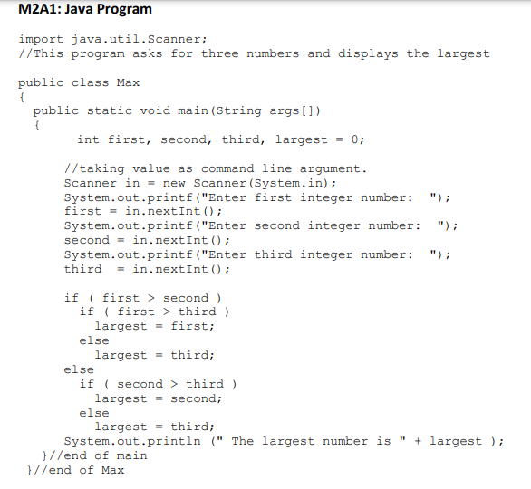 Instructions: Re-write the following Java program | Chegg.com