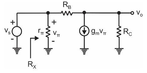 Solved RB w OVO + + Vs 9mY V & Rc TT Rx | Chegg.com