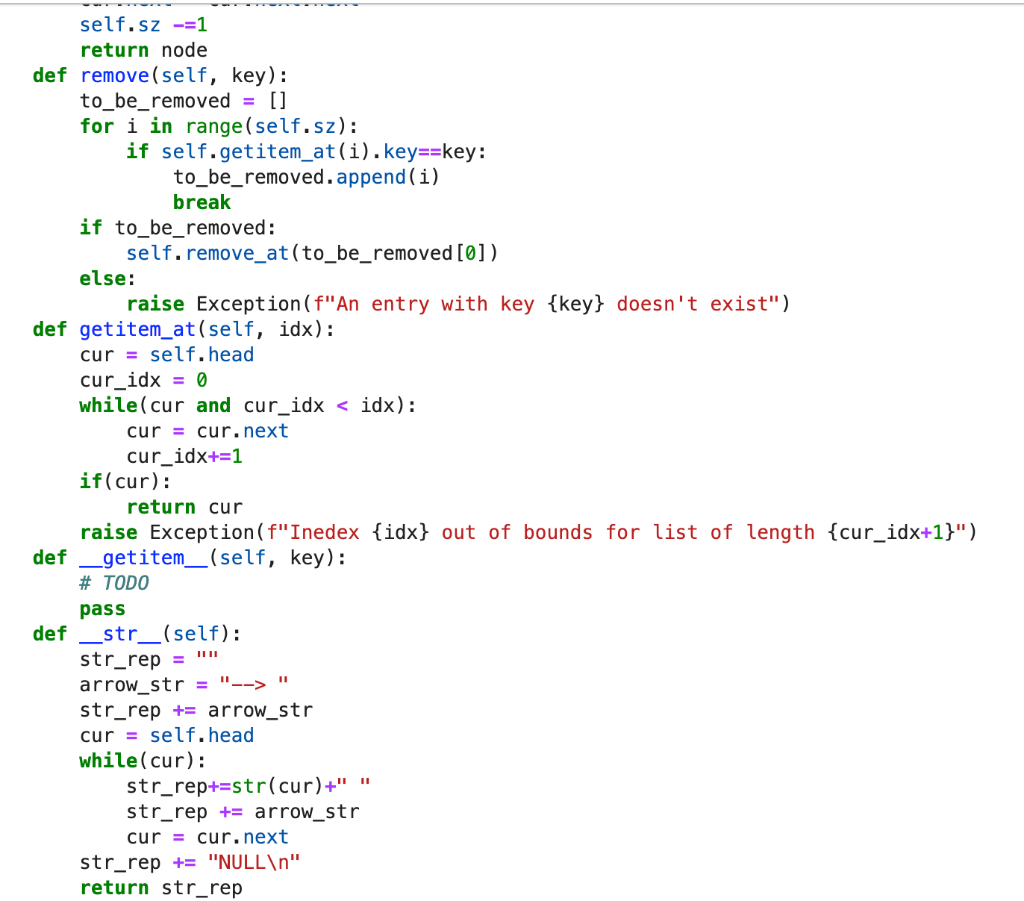 Solved In python The Linked List class should be a | Chegg.com