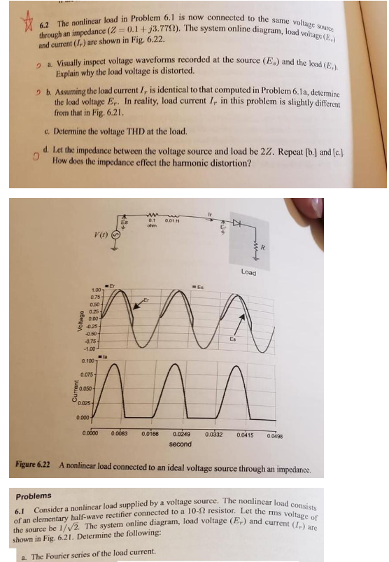 Solved 6.2 The nonlinear load in Problem 6.1 is now | Chegg.com