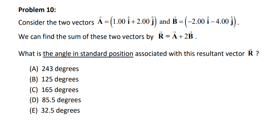 Solved Consider The Two Vectors A=(1.00i^+2.00j^) And | Chegg.com