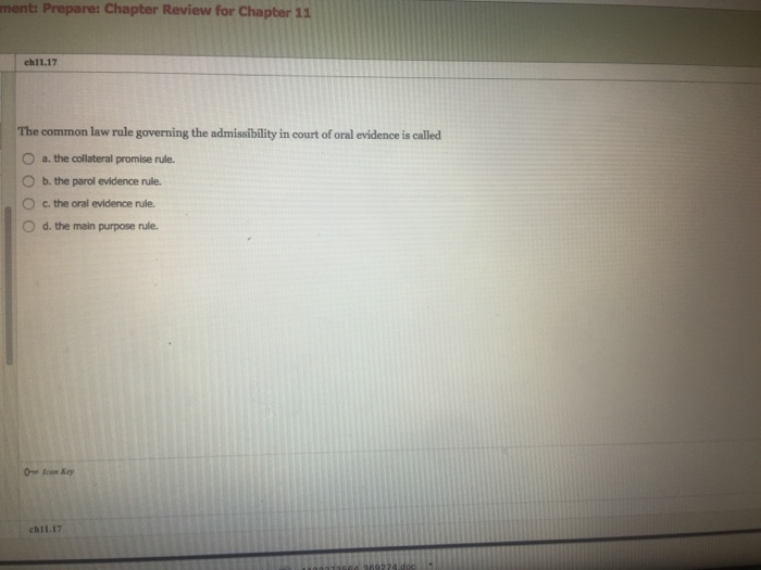 Solved The common law rule governing the admissibility in