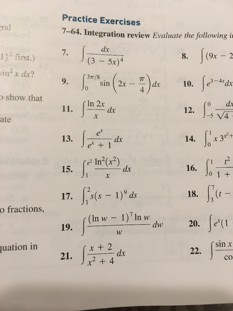 negative integrals | dp ib applications &... Solved ra Practice Exercises 7–64. Integration review | Chegg.com