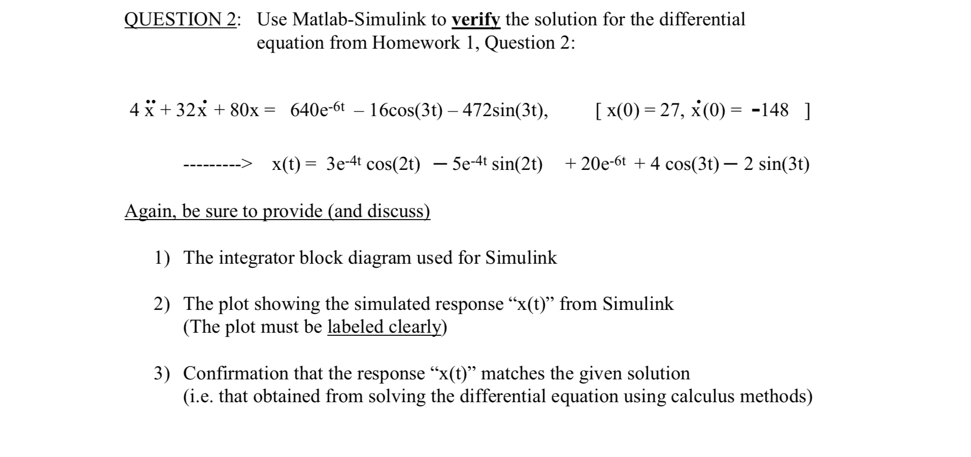 Solved QUESTION 2: Use Matlab-Simulink to verify the | Chegg.com