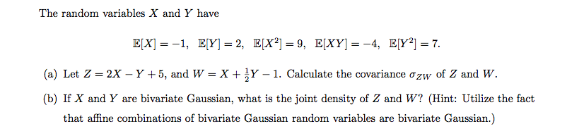 Solved The random variables X and Y have | Chegg.com