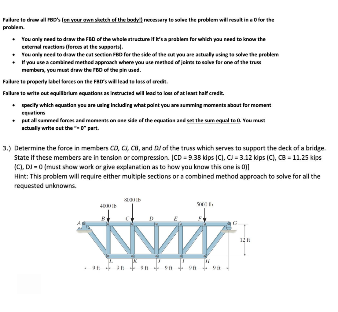 Solved Failure to draw all FBD's (on your own sketch of the | Chegg.com