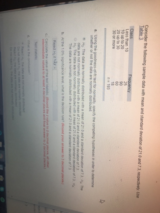Solved Consider the following sample data with mean and | Chegg.com