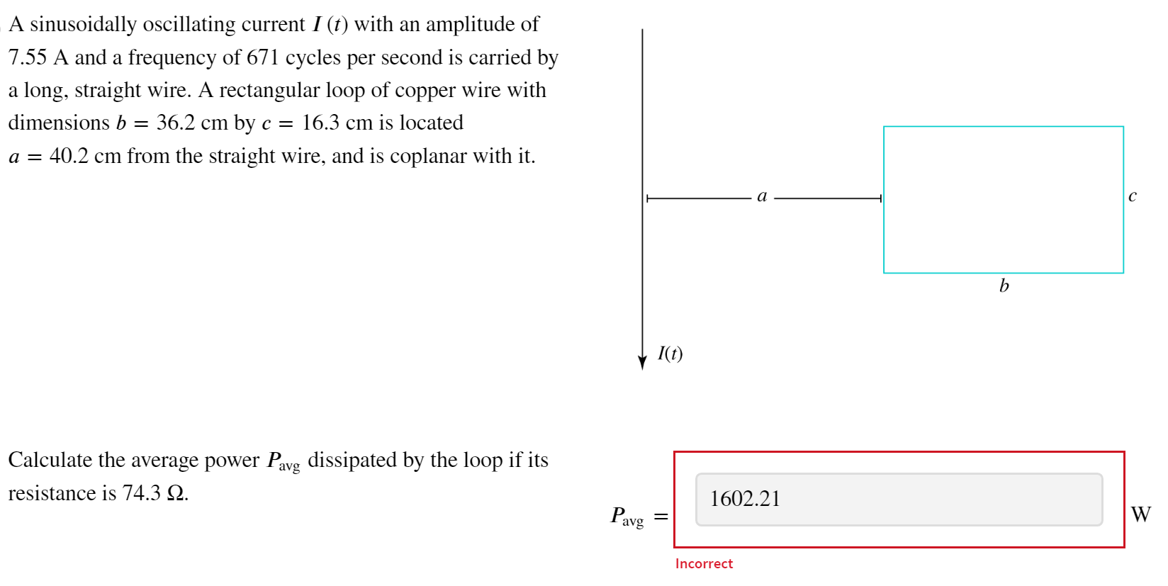 Solved A sinusoidally oscillating current I(t) with an | Chegg.com