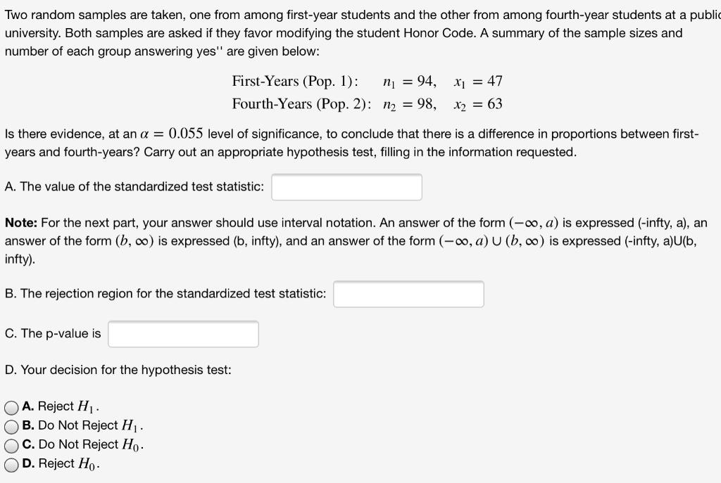 Solved Two random samples are taken, one from among | Chegg.com