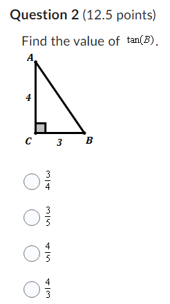 Find the value of \( \tan (B) \).