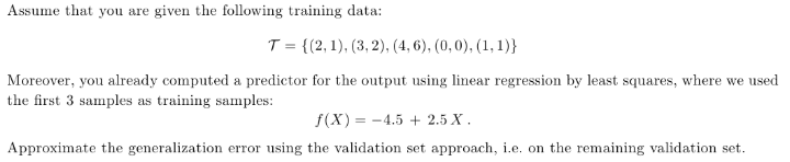 Solved Assume that you are given the following training | Chegg.com