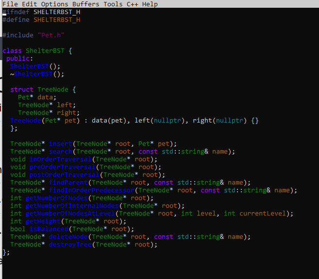 Solved File Edit Options Buffers Tools C++ Help \#include | Chegg.com