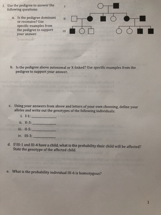 Solved Use the pedigree to answer the following questions: | Chegg.com